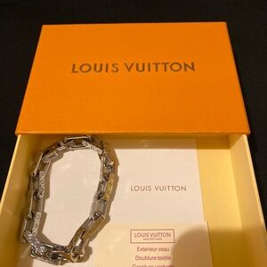 Louis Vuitton silver monogram bracelet